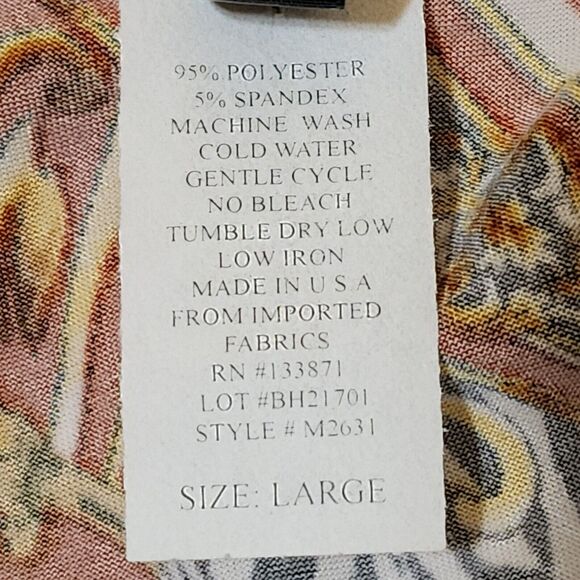 Divide By Zero USA Womens Tunic Top Rusty Brown 3/4 Sleeve Split-Neck Size L - Picture 7 of 7